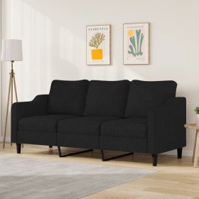 Sofá de 3 plazas de tela negro 180 cm en Sofás | Comprar online en Foru.es