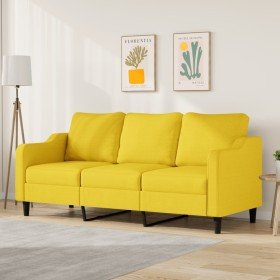 Sofá de 3 plazas de tela amarillo claro 180 cm en Sofás | Comprar online en Foru.es