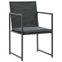 Set comedor de jardín 7 piezas y cojines ratán sintético negro de vidaXL, Conjuntos de jardín - Ref: Foro24-44444, Precio: 44...