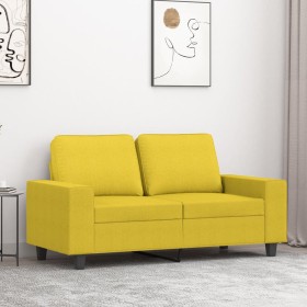 Sofá de 2 plazas de tela amarillo claro 120 cm en Sofás | Comprar online en Foru.es