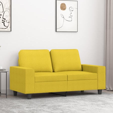 Sofá de 2 plazas de tela amarillo claro 120 cm en Sofás | Comprar online en Foru.es