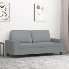 Sofá de 2 plazas de tela gris claro 140 cm en Sofás | Comprar online en Foru.es