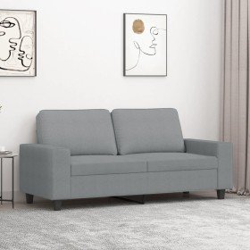 Sofá de 2 plazas de tela gris claro 140 cm en Sofás | Comprar online en Foru.es