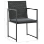 Set comedor de jardín 7 piezas y cojines ratán sintético negro de vidaXL, Conjuntos de jardín - Ref: Foro24-44444, Precio: 44...