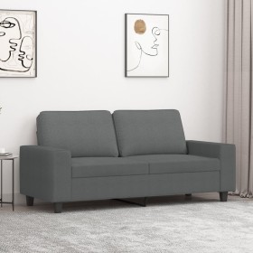 Sofá de 2 plazas de tela gris oscuro 140 cm en Sofás | Comprar online en Foru.es