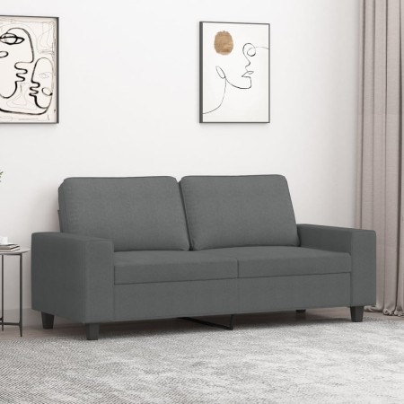 Sofá de 2 plazas de tela gris oscuro 140 cm en Sofás | Comprar online en Foru.es