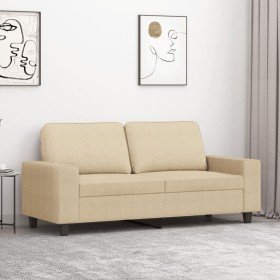Sofá de 2 plazas de tela color crema 140 cm en Sofás | Comprar online en Foru.es