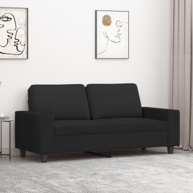 Sofá de 2 plazas de tela negro 140 cm en Sofás | Comprar online en Foru.es