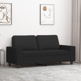 Sofá de 2 plazas de tela negro 140 cm en Sofás | Comprar online en Foru.es