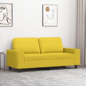 Sofá de 2 plazas de tela amarillo claro 140 cm en Sofás | Comprar online en Foru.es