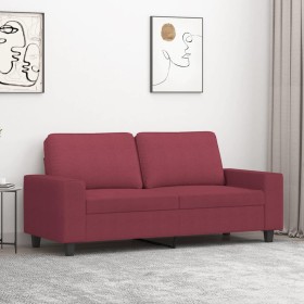 Sofá de 2 plazas de tela rojo tinto 140 cm en Sofás | Comprar online en Foru.es