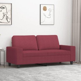 Sofá de 2 plazas de tela rojo tinto 140 cm en Sofás | Comprar online en Foru.es