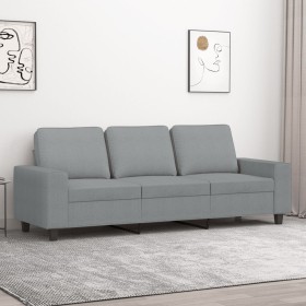 Sofá de 3 plazas de tela gris claro 180 cm en Sofás | Comprar online en Foru.es
