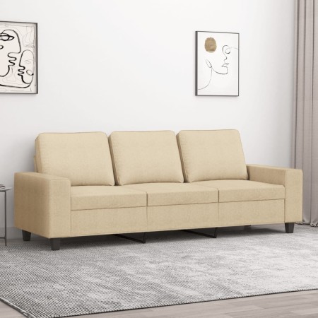 Sofá de 3 plazas de tela crema 180 cm en Sofás | Comprar online en Foru.es