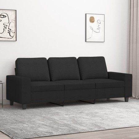Sofá de 3 plazas de tela negro 180 cm en Sofás | Comprar online en Foru.es