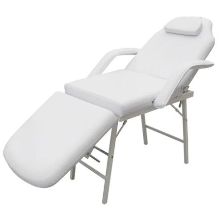 Camilla de esteticista cuero sintético blanca 185x78x76 cm de vidaXL, Sillones de masaje - Ref: Foro24-110041, Precio: 200,06...