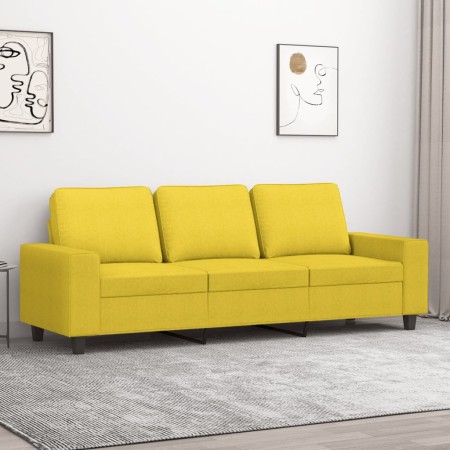 Sofá de 3 plazas de tela amarillo claro 180 cm en Sofás | Comprar online en Foru.es