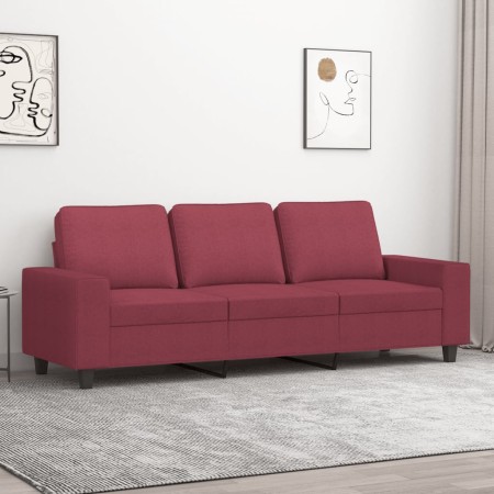 Sofá de 3 plazas de tela rojo tinto 180 cm en Sofás | Comprar online en Foru.es