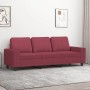 Sofá de 3 plazas de tela rojo tinto 180 cm en Sofás | Comprar online en Foru.es