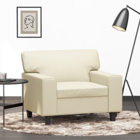 Sillón cuero sintético crema 60 cm en Sofás | Comprar online en Foru.es