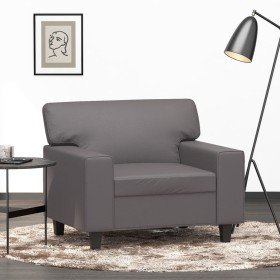 Sillón cuero sintético gris 60 cm en Sofás | Comprar online en Foru.es