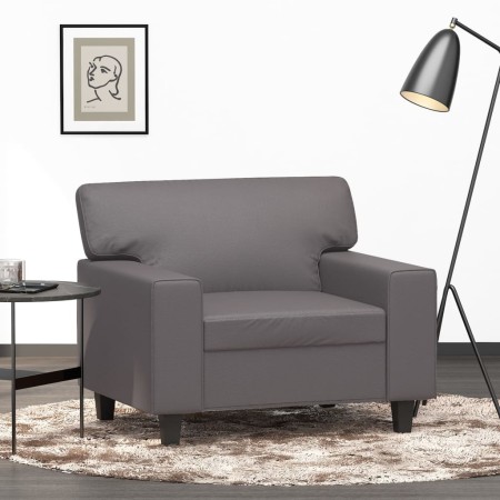 Sillón cuero sintético gris 60 cm en Sofás | Comprar online en Foru.es