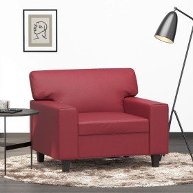 Sillón cuero sintético rojo tinto 60 cm en Sofás | Comprar online en Foru.es
