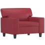 Sillón cuero sintético rojo tinto 60 cm en Sofás | Comprar online en Foru.es