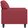 Sillón cuero sintético rojo tinto 60 cm en Sofás | Comprar online en Foru.es
