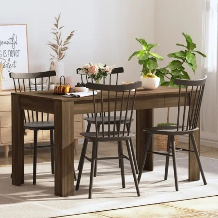 Mesa de comedor madera contrachapada roble marrón 140x74,5x76 cm de vidaXL, Mesas de cocina y de comedor - Ref: Foro24-815200...