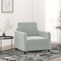 Sillón de terciopelo gris claro 60 cm en Sofás | Comprar online en Foru.es