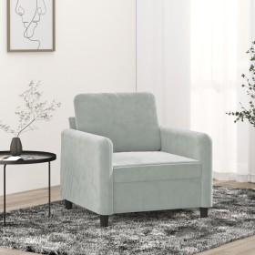 Sillón de terciopelo gris claro 60 cm en Sofás | Comprar online en Foru.es