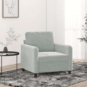 Sillón de terciopelo gris claro 60 cm en Sofás | Comprar online en Foru.es