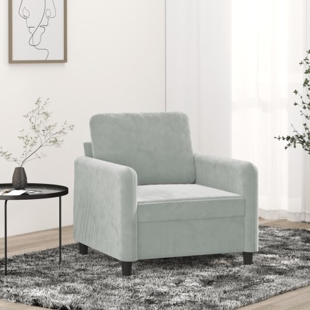 Sillón de terciopelo gris claro 60 cm en Sofás | Comprar online en Foru.es