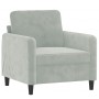 Sillón de terciopelo gris claro 60 cm en Sofás | Comprar online en Foru.es
