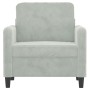 Sillón de terciopelo gris claro 60 cm en Sofás | Comprar online en Foru.es