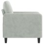 Sillón de terciopelo gris claro 60 cm en Sofás | Comprar online en Foru.es