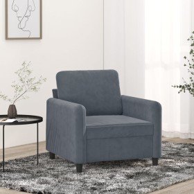 Sillón de terciopelo gris oscuro 60 cm en Sofás | Comprar online en Foru.es