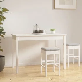 Mesa de comedor madera maciza de pino blanca 110x55x75 cm de vidaXL, Mesas de cocina y de comedor - Ref: Foro24-814250, Preci...
