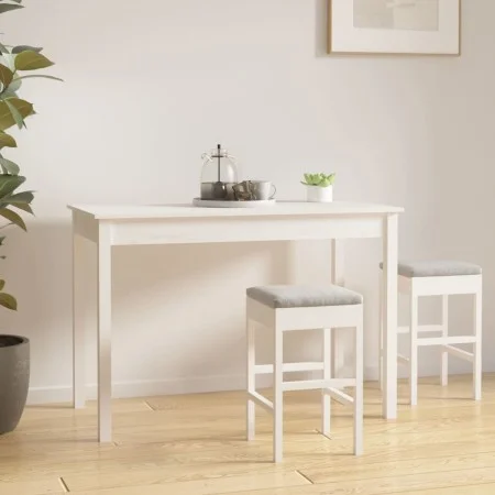 Mesa de comedor madera maciza de pino blanca 110x55x75 cm de vidaXL, Mesas de cocina y de comedor - Ref: Foro24-814250, Preci...