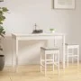 Mesa de comedor madera maciza de pino blanca 110x55x75 cm de vidaXL, Mesas de cocina y de comedor - Ref: Foro24-814250, Preci...