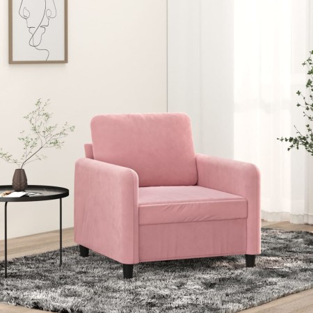Sillón de terciopelo rosa 60 cm en Sofás | Comprar online en Foru.es