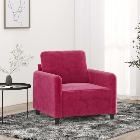 Sillón de terciopelo rojo tinto 60 cm en Sofás | Comprar online en Foru.es