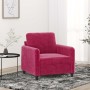 Sillón de terciopelo rojo tinto 60 cm en Sofás | Comprar online en Foru.es
