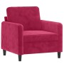 Sillón de terciopelo rojo tinto 60 cm en Sofás | Comprar online en Foru.es