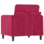 Sillón de terciopelo rojo tinto 60 cm en Sofás | Comprar online en Foru.es