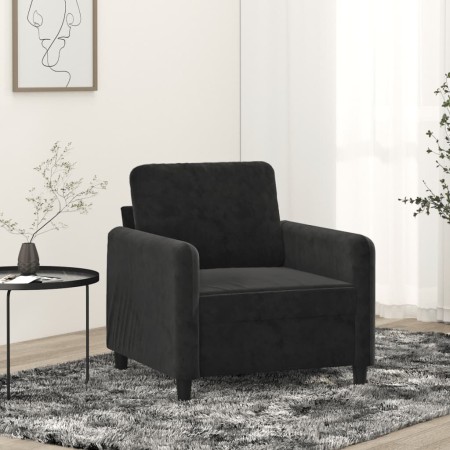 Sillón de terciopelo negro 60 cm en Sofás | Comprar online en Foru.es