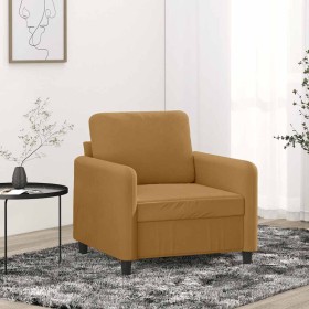 Sillón de terciopelo marrón 60 cm en Sofás | Comprar online en Foru.es