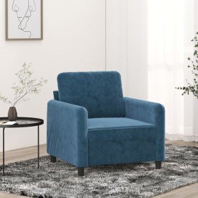 Sillón de terciopelo azul 60 cm en Sofás | Comprar online en Foru.es