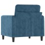 Sillón de terciopelo azul 60 cm en Sofás | Comprar online en Foru.es